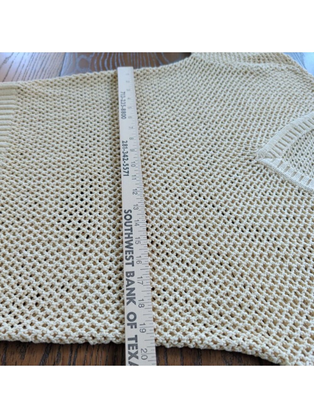 Tommy Bahama Denim Womens M Cream Open Knit V Neck Cotton Sweater Coastal - Picture 11 of 16